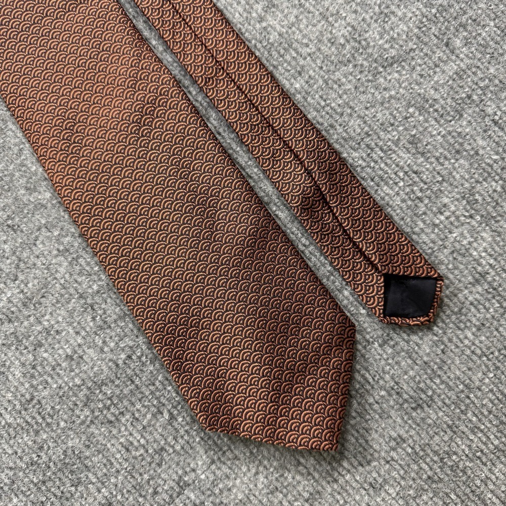 Brooks Brothers 346 Orange With Arch Pattern Silk Mens Neck Tie